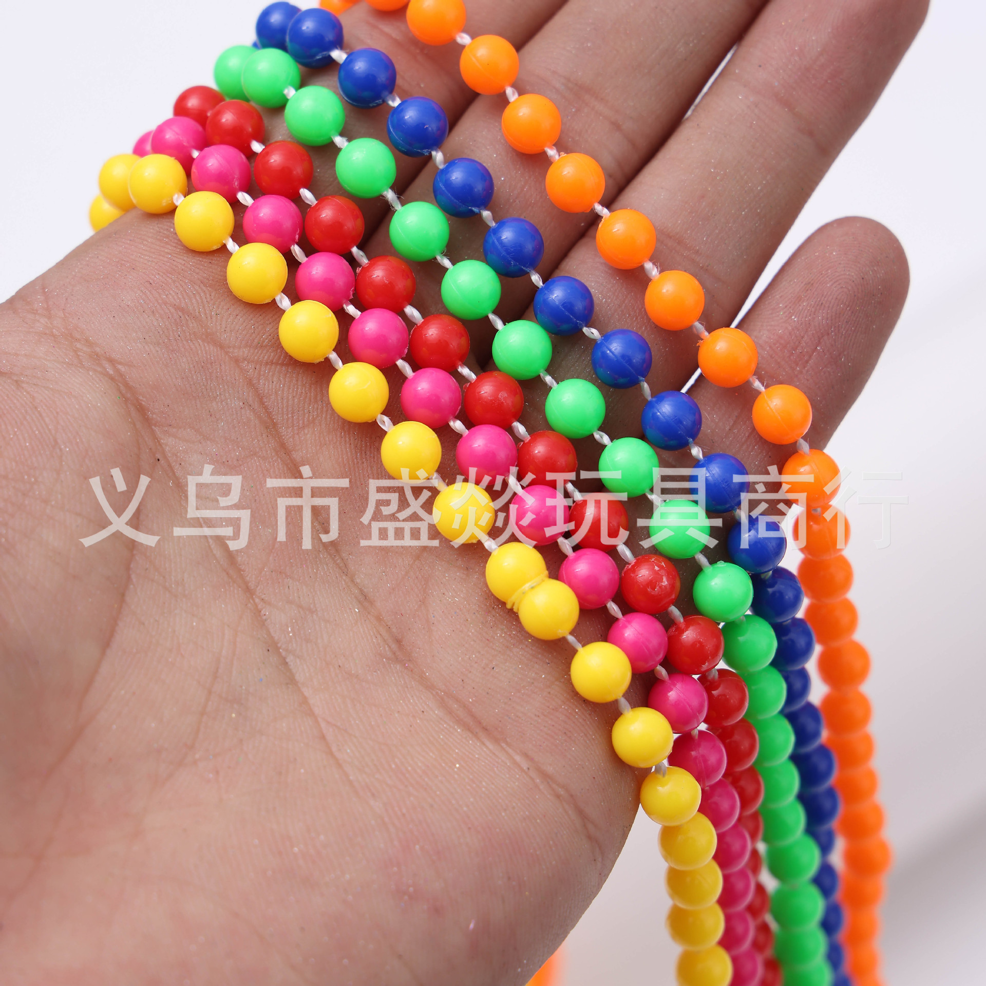 跨境亚马逊实色彩色项链美国独立日狂欢节派对连珠线珠链道具详情2