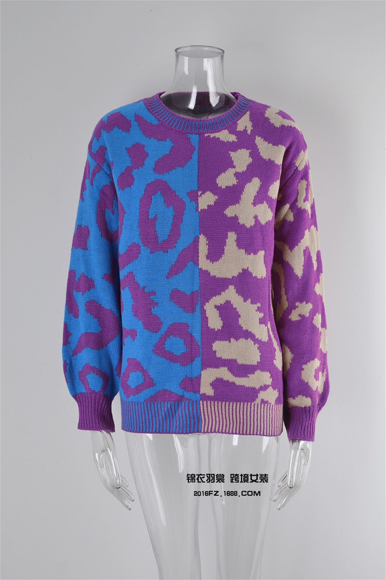 2025 primavera nuevo estilo europeo y americano de comercio exterior estilo de explosión amazon suéter leopardo patchwork mezcla jersey jersey jersey pic 29