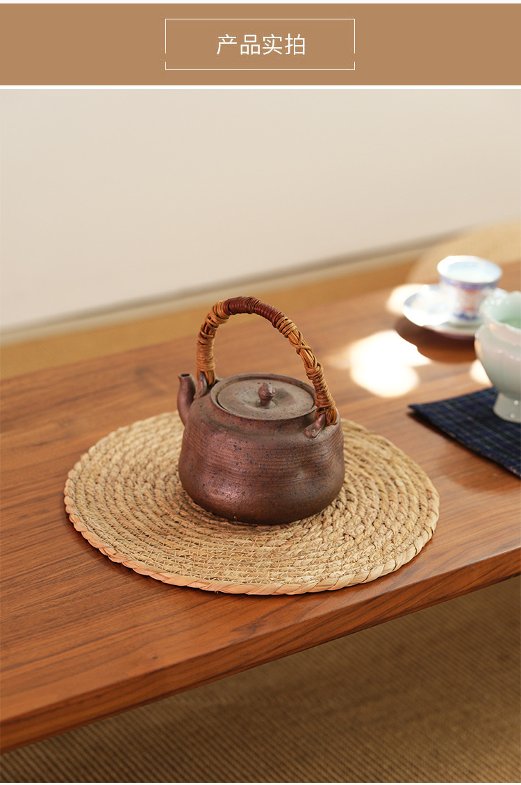 吕韵尚东 草编餐垫玉米皮蒲草垫日式手工隔热垫防烫杯垫锅垫碗盘垫子北欧风餐垫杯垫详情32