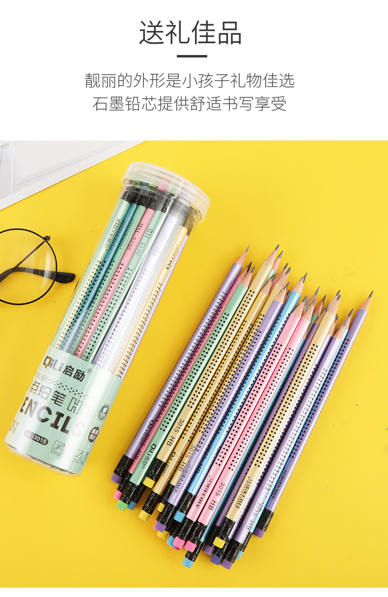 HB Pencils for primary school students, 30-piece triangular rod correction grip pencils, creative cartoon writing pens, wholesale of barrel pencils pic 5