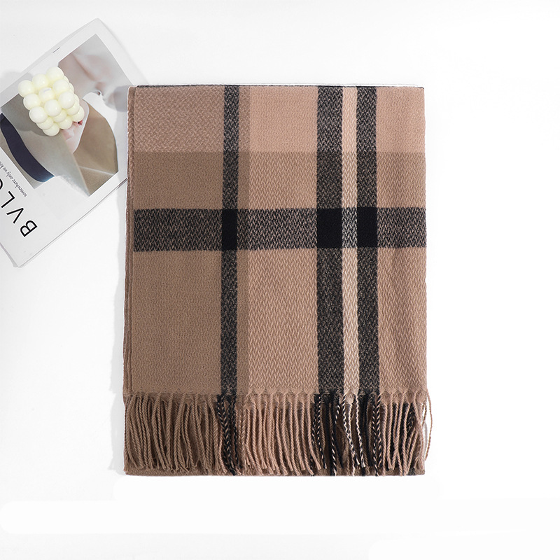 Check scarf Women 2023 Winter New style fashionable, versatile and warm imitation fashion cashmere scarf shawl factory wholesale pic 23