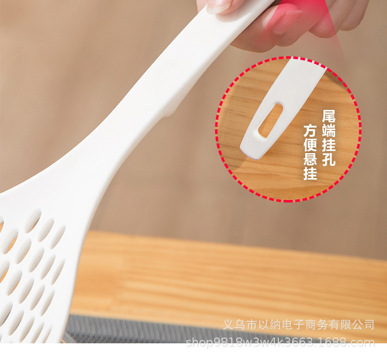 A large kitchen noodle strainer with a nylon large strainer, a household long-handled anti-slip round strainer, a draining strainer through the strainer pic 8
