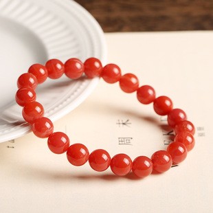 仇氏 天然南红玛瑙7mm圆珠手链 川料火焰红南红手串绕四圈佛珠详情14