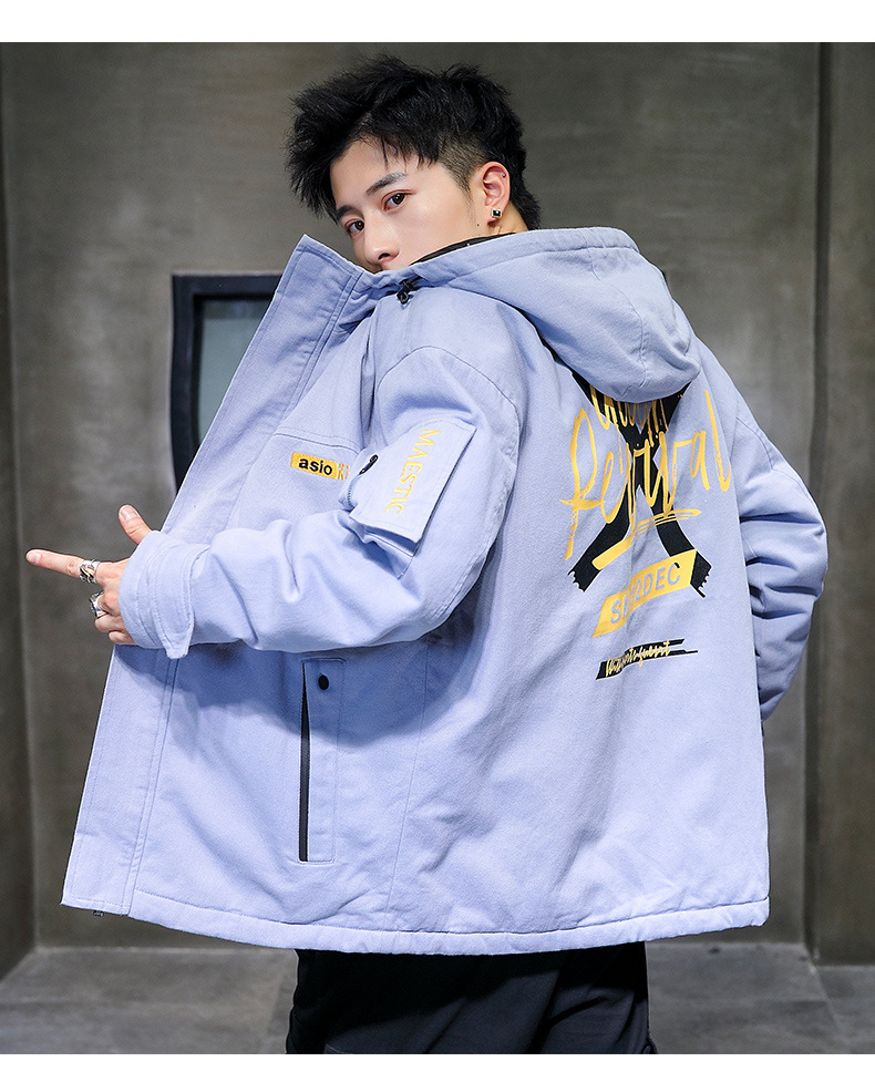 A new loose, casual and trendy winter cotton-padded jacket for men in Korean style pic 10