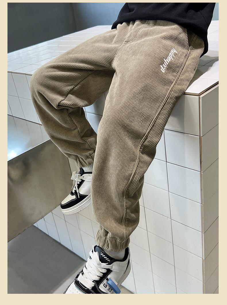 童装批发男童裤子秋冬加绒裤灯芯绒童裤儿童棉裤2022新款大童长裤详情10