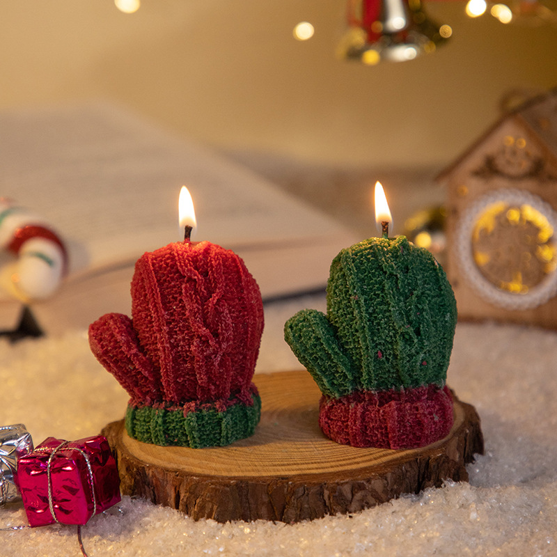 圣诞手套香薰蜡烛伴手礼ins创意家居摆饰套装拍摄道具节日礼品详情9