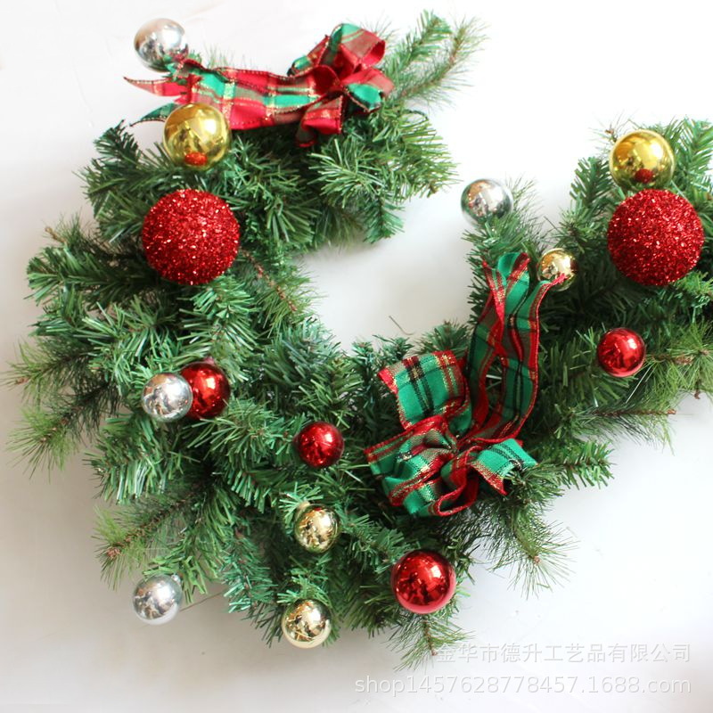 Desheng Cross-border E-commerce Factory supplies Christmas scene decorative hanging ornaments, garlands, PVC pine needles and decorative rattan strips pic 3