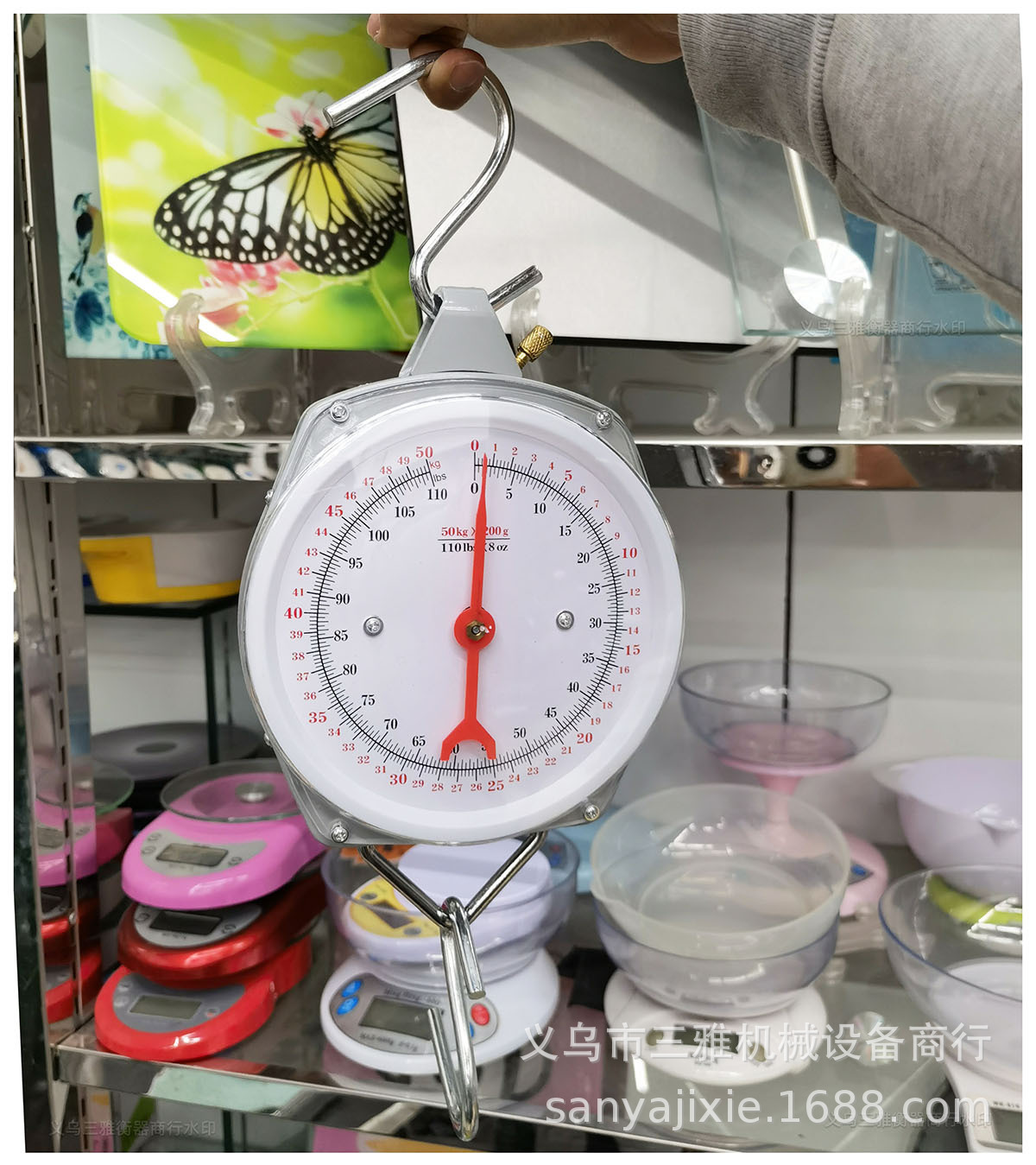Commercial kilogram hanging scales, large mechanical pointer dial hook scales, 50 to 200kg spring scales for export pic 8