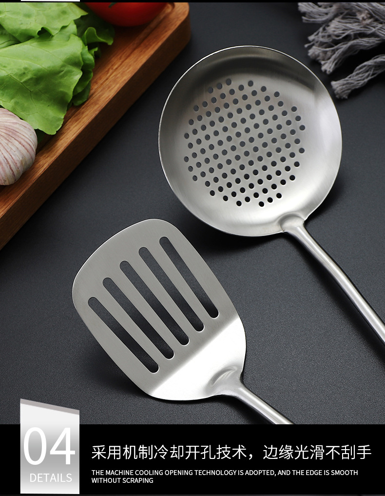 304 stainless steel spatula, strainer, stainless steel kitchenware 6-piece set, gift household kitchen set, hollow handle spatula, soup spoon, cooking spoon, spatula, kitchenware, kitchen tools, kitchenware set pic 8