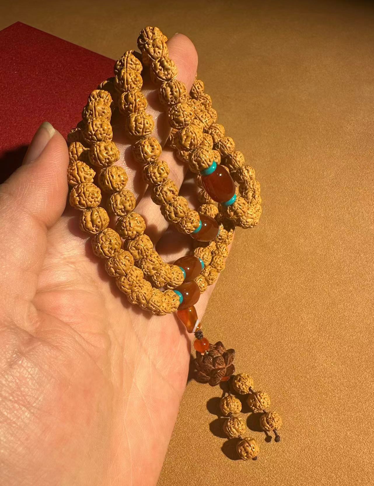 Nepalese Vajra Bodhi 108 prayer beads, carefully selected five-petal flesh texture small Vajra Bodhi beads, multi-ring bracelet, ethnic style Bodhi bracelet, cultural and artistic bracelet, cultural and artistic prayer beads bracelet, wholesale beads pic 16