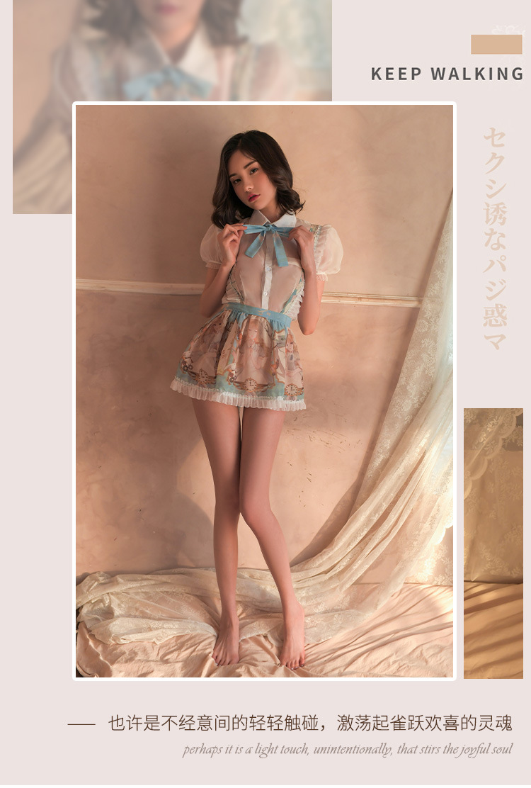 情趣内衣性感纯欲裙二次元洛丽塔印花女仆女佣诱惑透视纱详情6