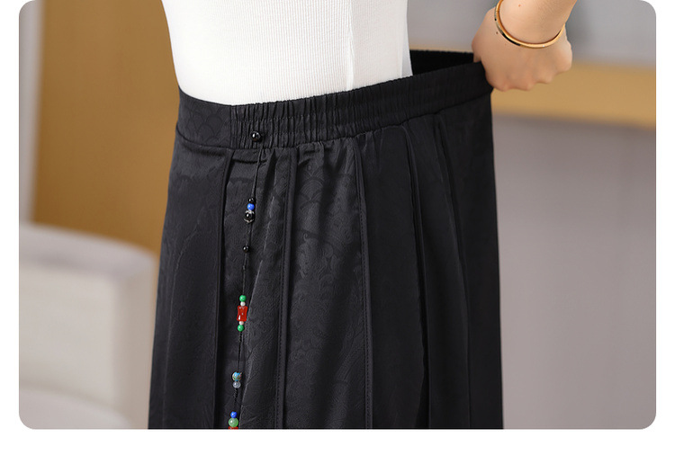 中老年中国风提花复古半身裙女士夏季2024新款中年妈妈半裙马面裙详情11