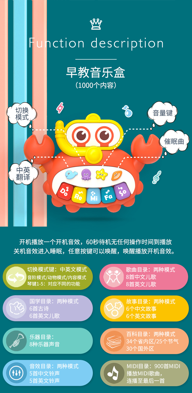 Baby stroller toy, anti-rollover, multi-functional anti-O-shaped leg, 0-36 months old, learning to walk, baby walker pic 4
