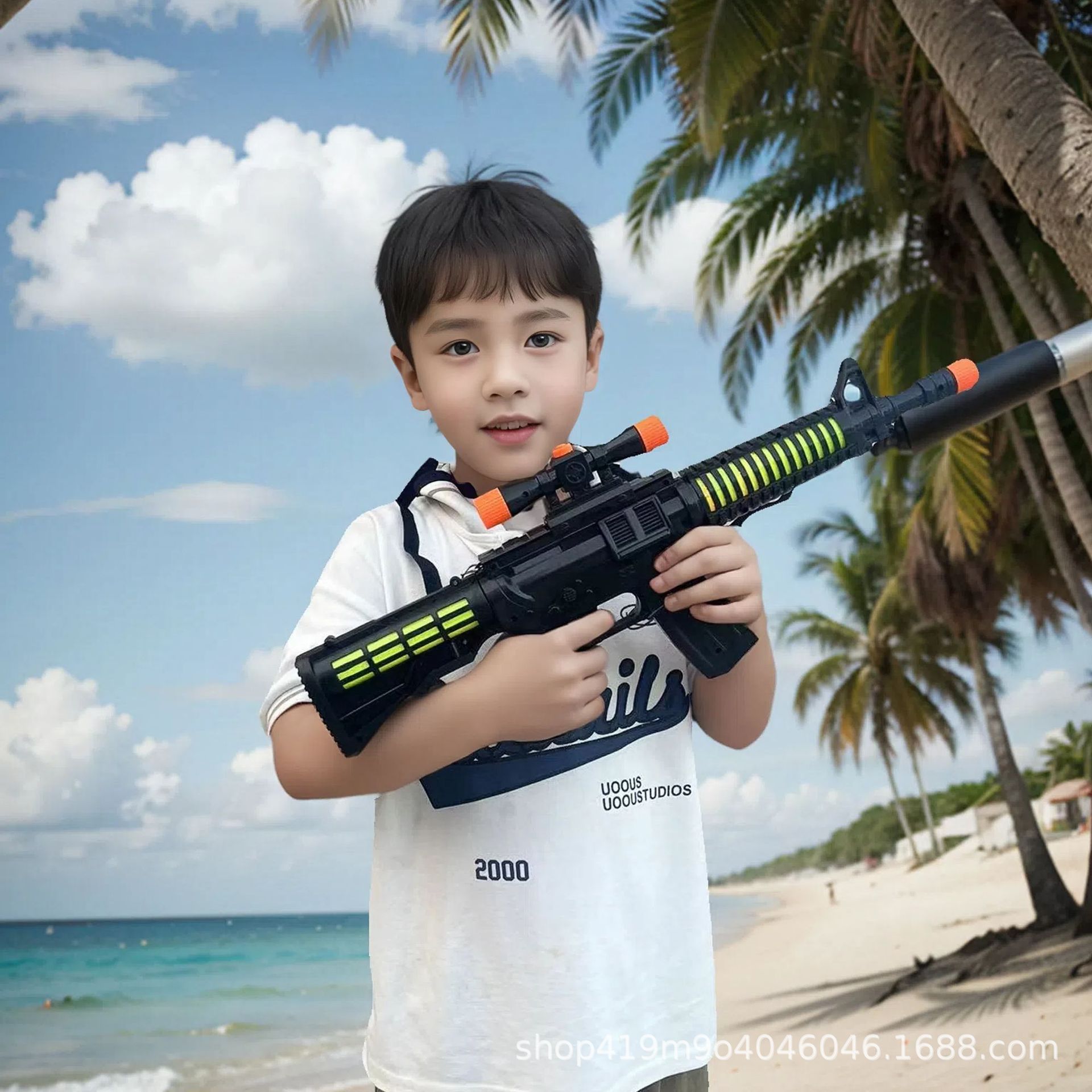 电动枪声光冲锋枪澄海儿童地摊玩具摆摊批发网红夜市儿童玩具详情4