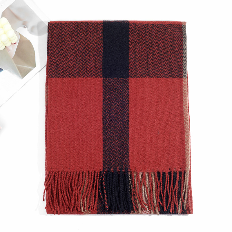 Check scarf Women 2023 Winter New style fashionable, versatile and warm imitation fashion cashmere scarf shawl factory wholesale pic 18