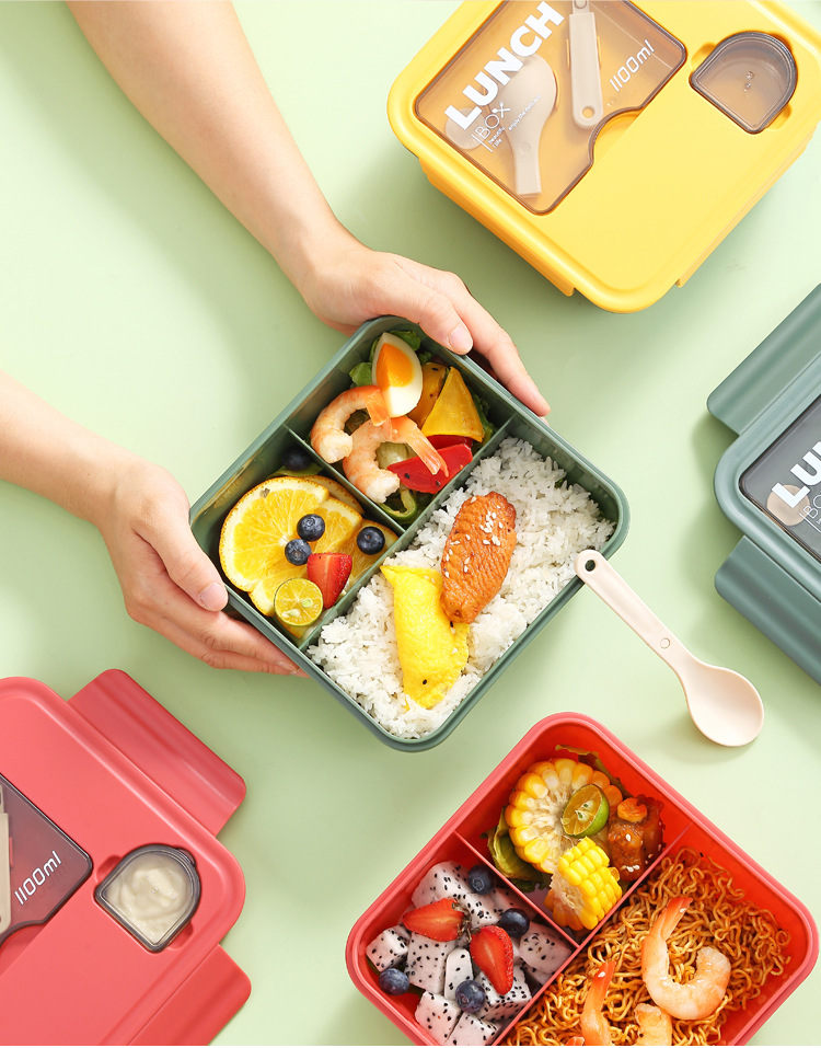 食品级轻食便当盒单层分格饭盒上班族减脂午餐盒水果餐盒可微波炉详情5