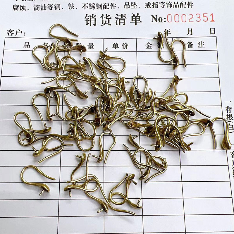 Simple semi-finished ear hook accessories with needle position, Diy ear hook jewelry accessories, earrings, half-hole bead cap earrings pic 4