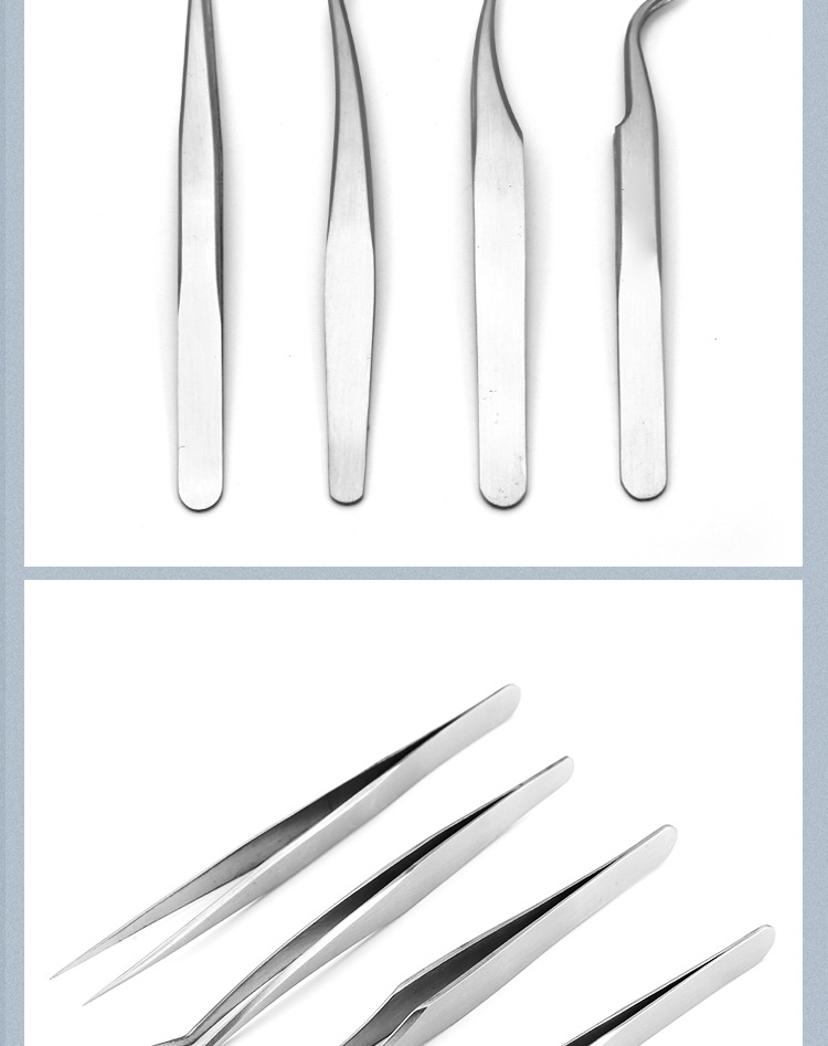 Eyelash extension tweezers, dolphin clips, tweezers set, Golden Feather clips, precision eyelash extension tools, factory in stock pic 9