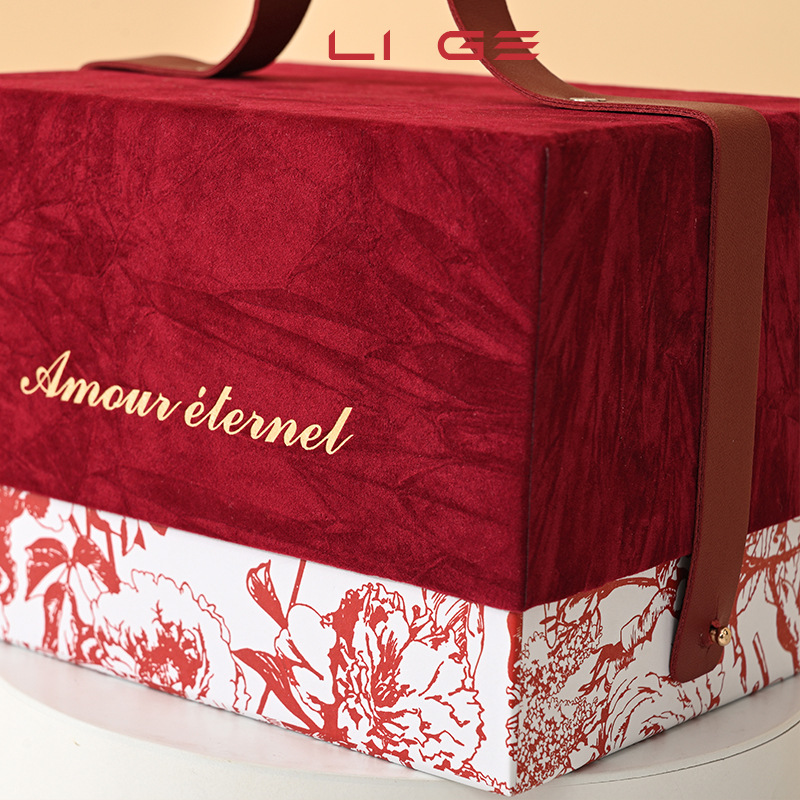 Wholesale hand-held souvenir gift boxes, wedding candy boxes, wedding Instagram Mid-Autumn Festival gift boxes, empty boxes, velvet gift boxes pic 13