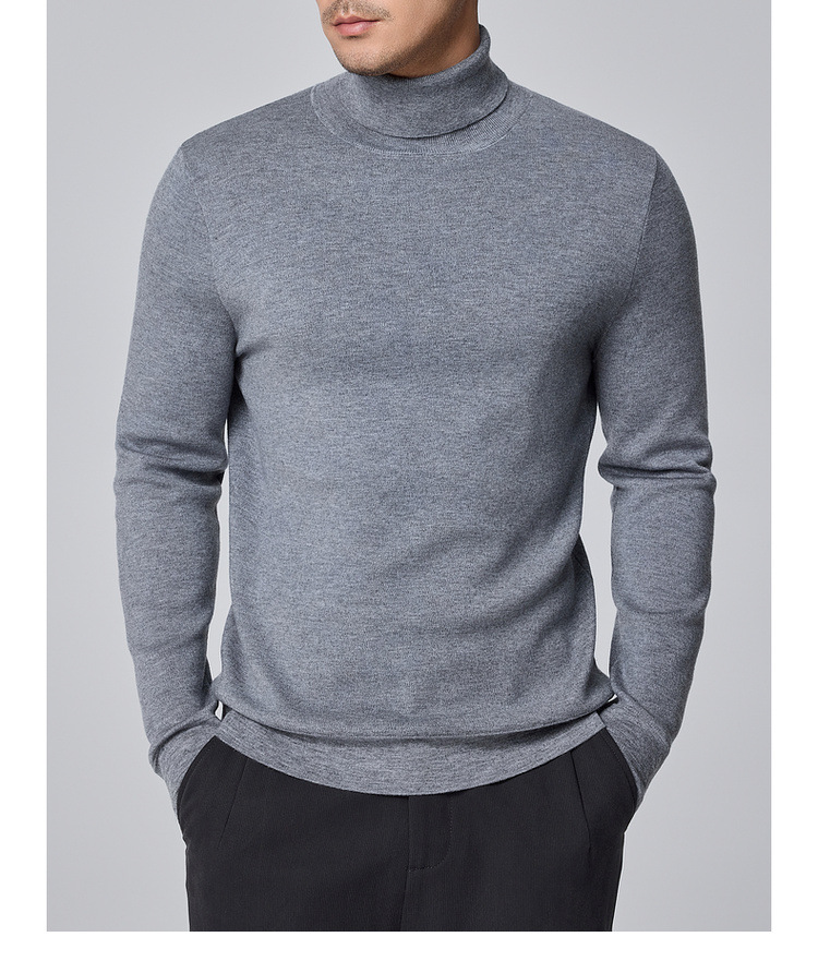 墨麦客男装基础高领男士羊毛衫2024冬季新款纯色打底毛衣男21912 pic 20