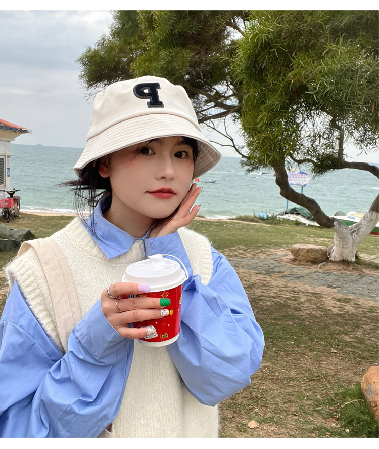 黑色网红渔夫帽女韩版休闲百搭街头潮款盆帽春夏遮阳防晒太阳帽子详情11