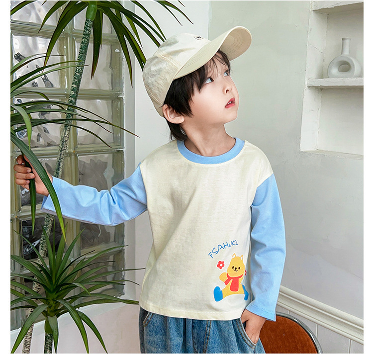 新款儿童t恤100%棉男童上衣长袖单件女宝a类纯棉衣服卡通潮童详情13