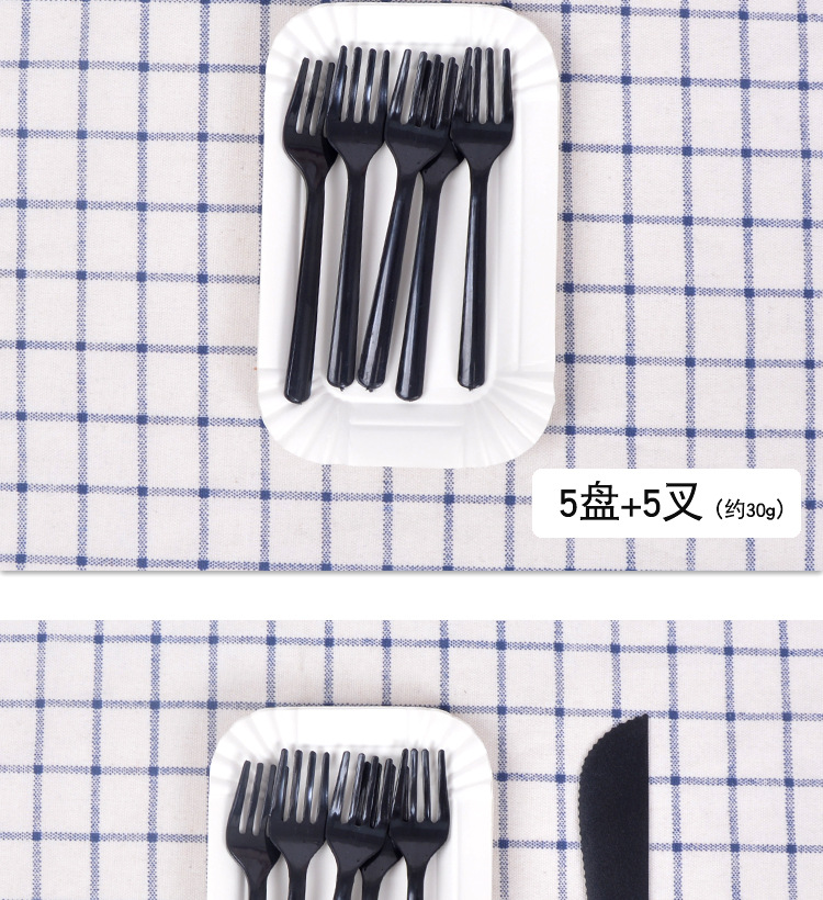 节日用品批发生日蛋糕餐具套装 塑料一次性蛋糕刀叉盘烘焙套装刀叉碟组合详情8