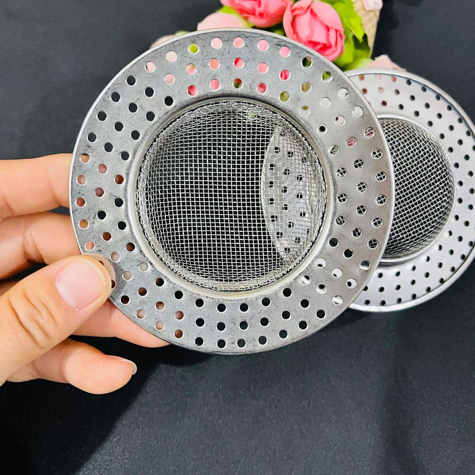 Universal stainless steel filter screen for kitchen sink, vegetable basin, sewer garbage filter screen, sink leaky plug head, 2 yuan pic 6