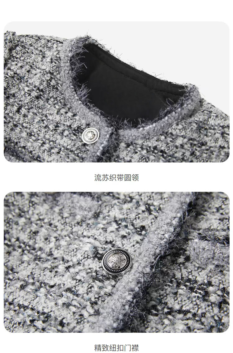 san@collection invierno 2024 nueva mujer pequeña fragancia tweed lana abrigo temperamento abrigo francés pic 15