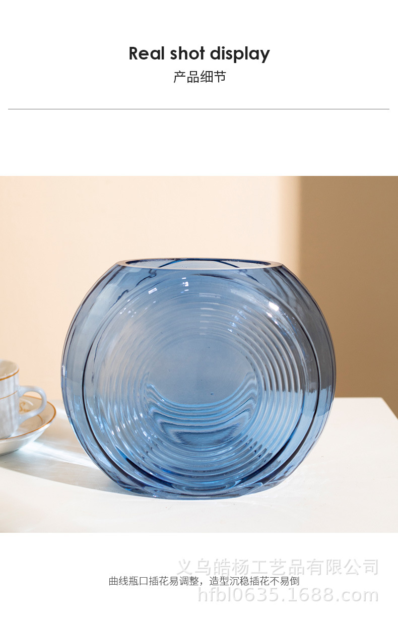 2020 New creative geometric glass vase for living room, dining table, entrance hall, dried flower arrangement decoration, light luxury style pic 11