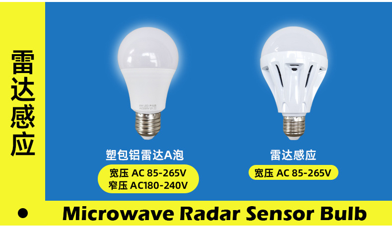 Intelligent led sound-controlled bulb lighting, sound-light controlled bulb, screw mouth human body infrared lamp, corridor radar sensing bulb pic 14