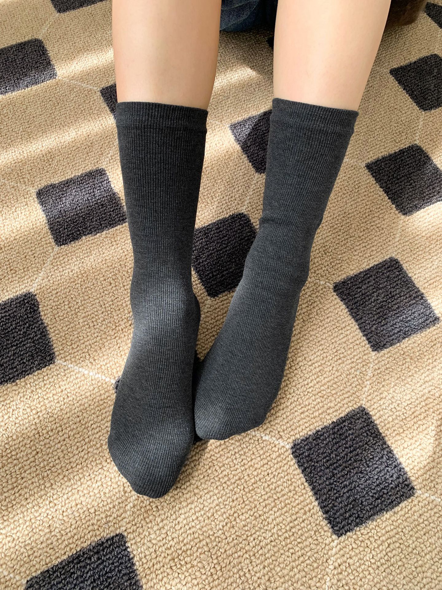 Unisex couple style fleece and thickened warm snow socks, mid-length home cotton socks, postpartum socks, floor socks pic 57