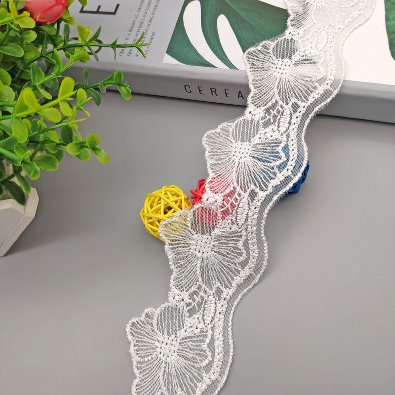 We have a wide range of products in stock, including lotus edge polyester thread embroidered lace, exquisite net lace, dance costumes, mosquito nets and decorative lace pic 7