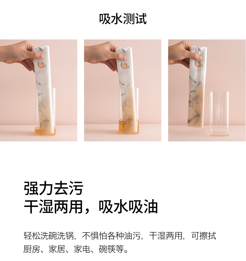 Non-stick kitchen printed lazy cloth, dry and wet dual-purpose household cloth, disposable non-woven fabric manufacturer wholesale pic 6
