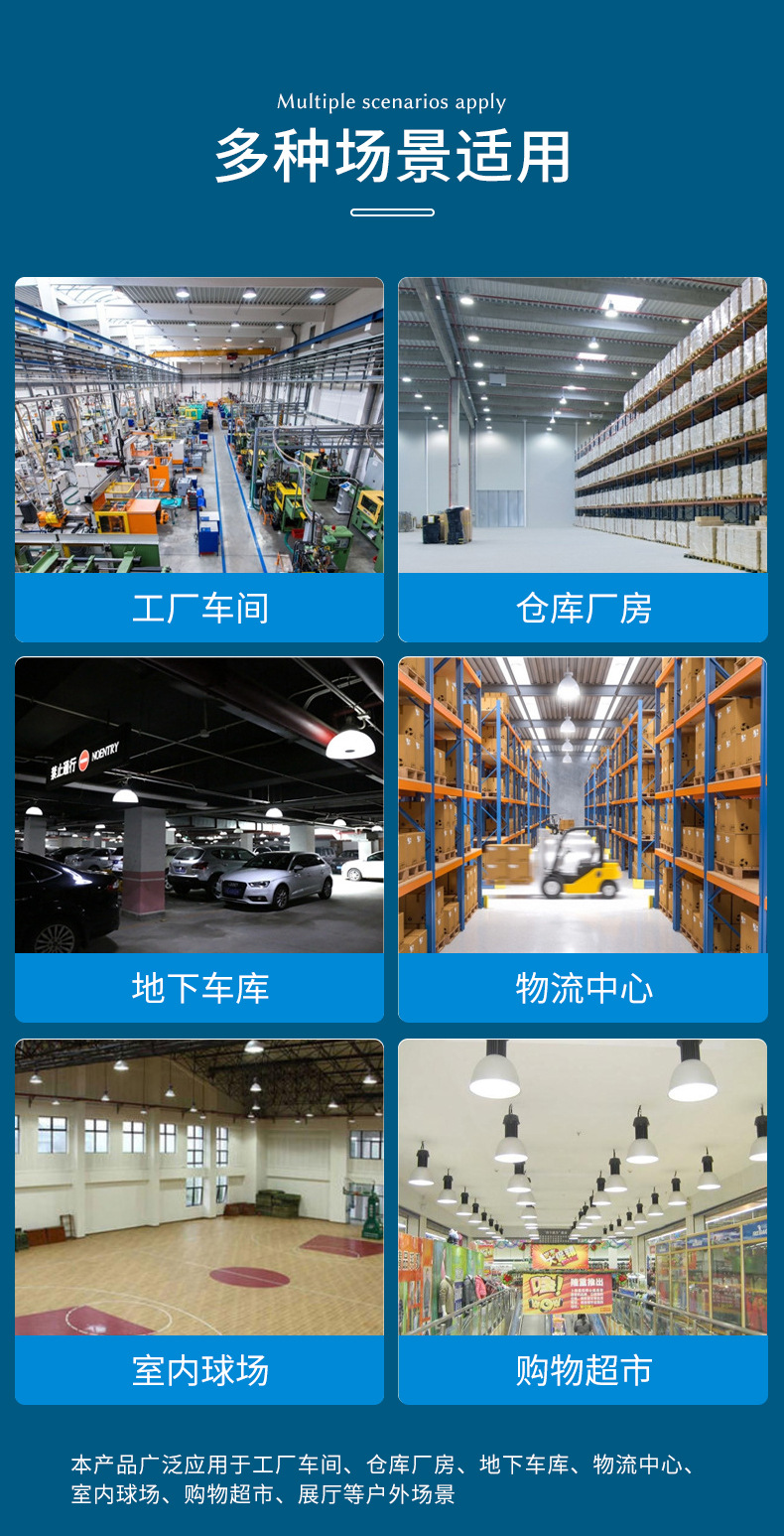 UFO industrial and mining lamp manufacturer wholesale warehouse lamps, factory LED workshop lamps, industrial large-area circular ceiling flying saucer lamps pic 7