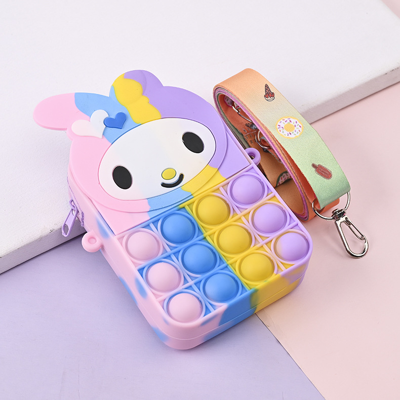 Cross-border new rat-extermination pioneer coin purse Cartoon Unicorn single-shoulder diagonal silicone bag decompression silicone coin purse pic 21