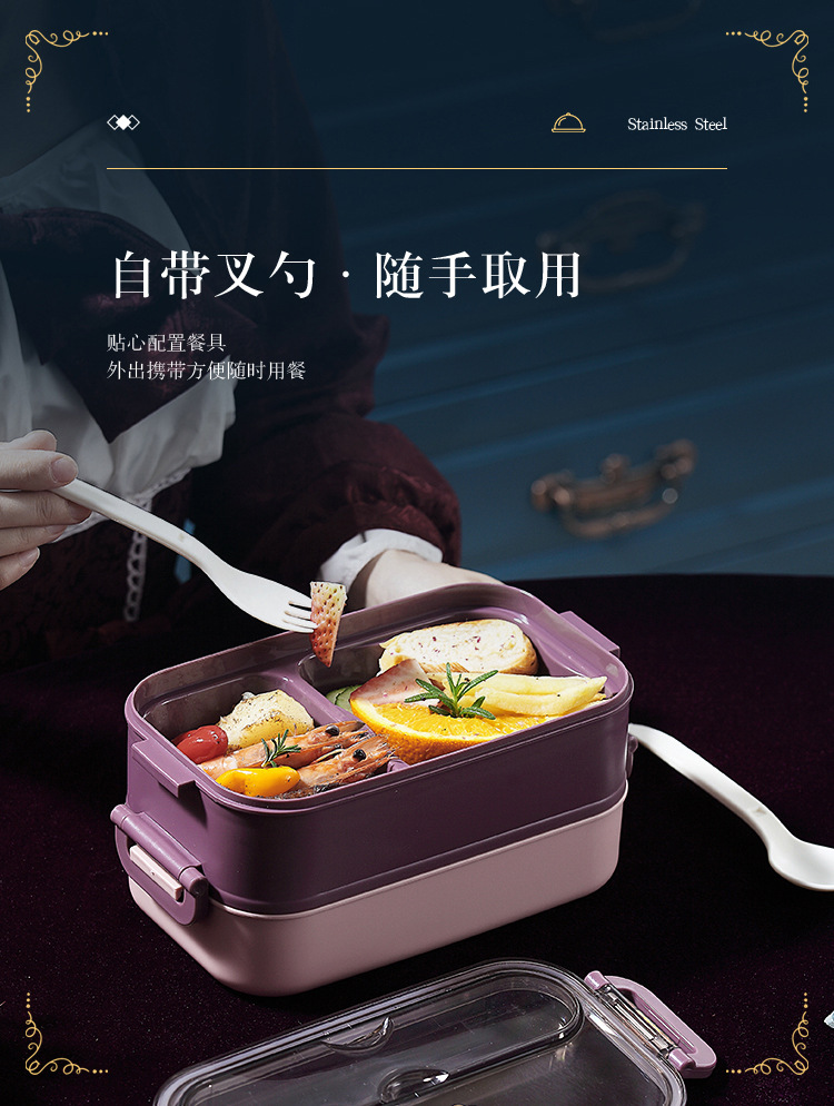 304 acero inoxidable doble asa lunch box con tazón de sopa lunch box puede ser personalizado estudiante trabajador portátil bento box pic 11