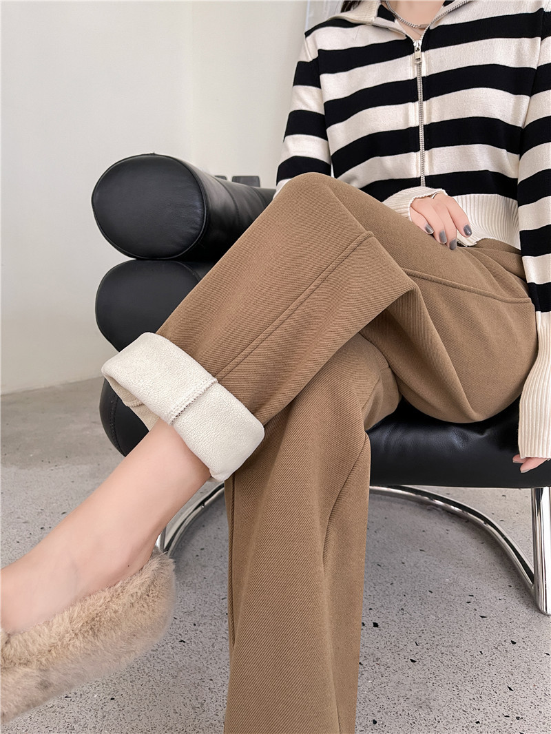 【温暖一条过冬】巨显瘦好搭的毛呢裤女加绒加厚显瘦高腰九分裤详情13