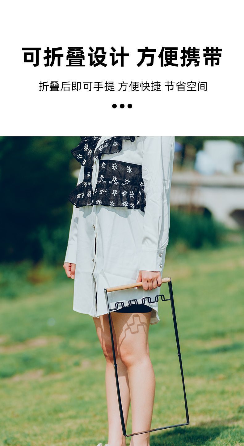 Outdoor folding garbage rack, camping trash can stand, portable simple fruit peel bin, park camping, picnic, self-driving pic 14