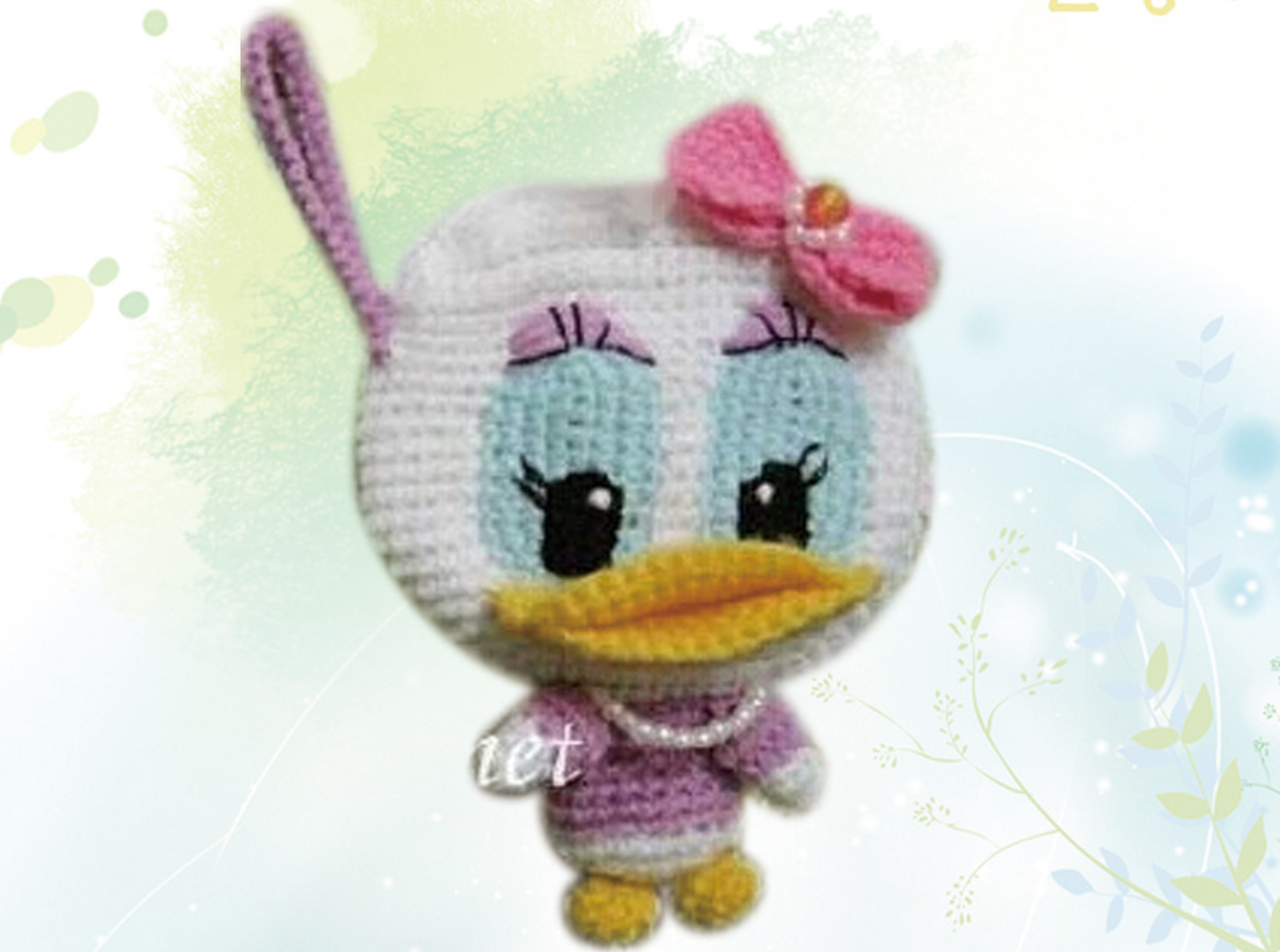 Crochet lana material bolsa cute Donald Duck monedero hecho a mano DIY stock al por mayor pic 3