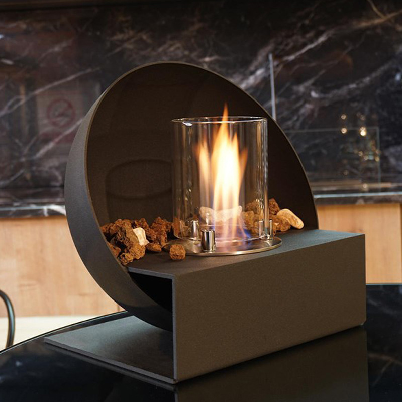 工厂直销桌面酒精壁炉室内不锈钢小型便携式火炉圆形酒精壁炉批发详情3