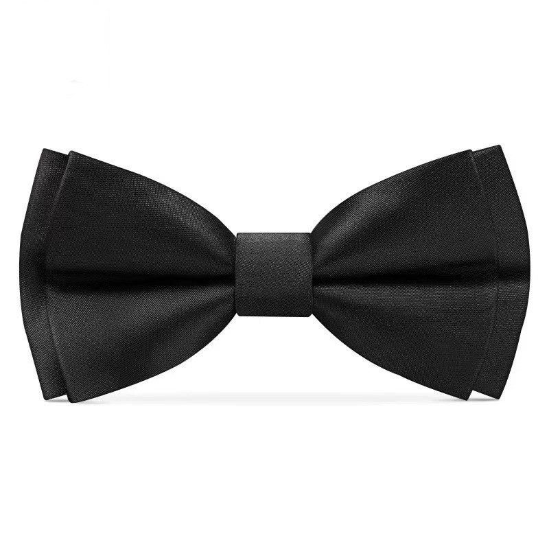 男士纯色双层新郎婚礼领结西装衬衫绅士商务韩版时尚蝴蝶结详情7