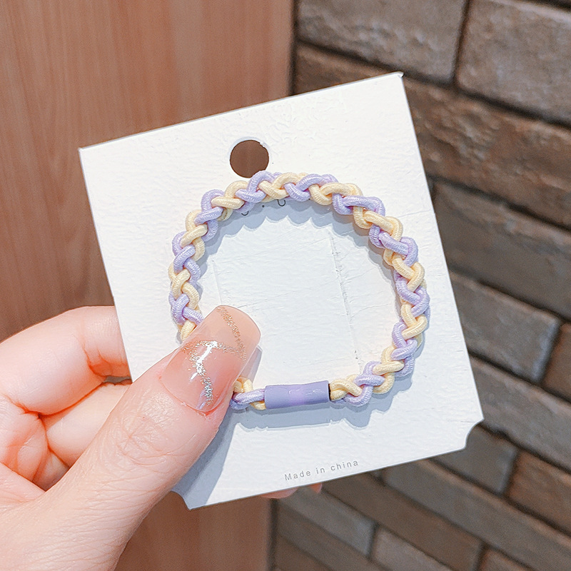 Simple and fresh cartoon hair tie, cute ponytail hair tie for girls, high elasticity and durable leather band hair band pic 13