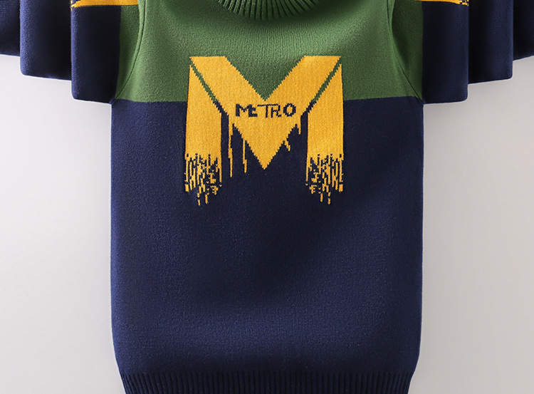 男童毛衣2023年新款洋气春秋男孩儿童针织套头加绒加厚中大童秋冬详情16