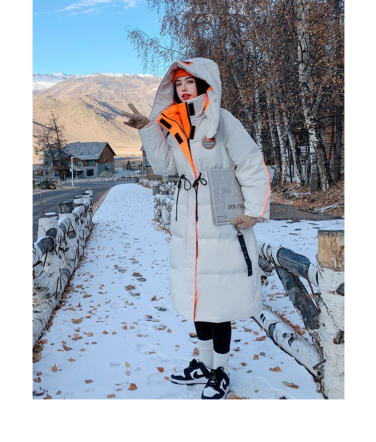 2022 mujer engrosada sobre la rodilla suelta abajo chaqueta regular medio largo commuter solid color abajo invierno nuevo pic 11