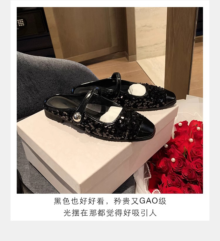 银色玛丽珍鞋亮片芭董舞鞋子真皮女鞋葡萄妈单鞋女2024春款女鞋子详情15