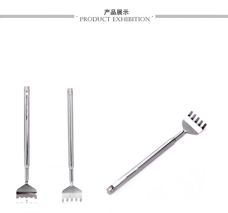 Factory direct supply of stainless steel ticker-tickling five-section telescopic back scratch for the elderly, no need to ask for help pic 2