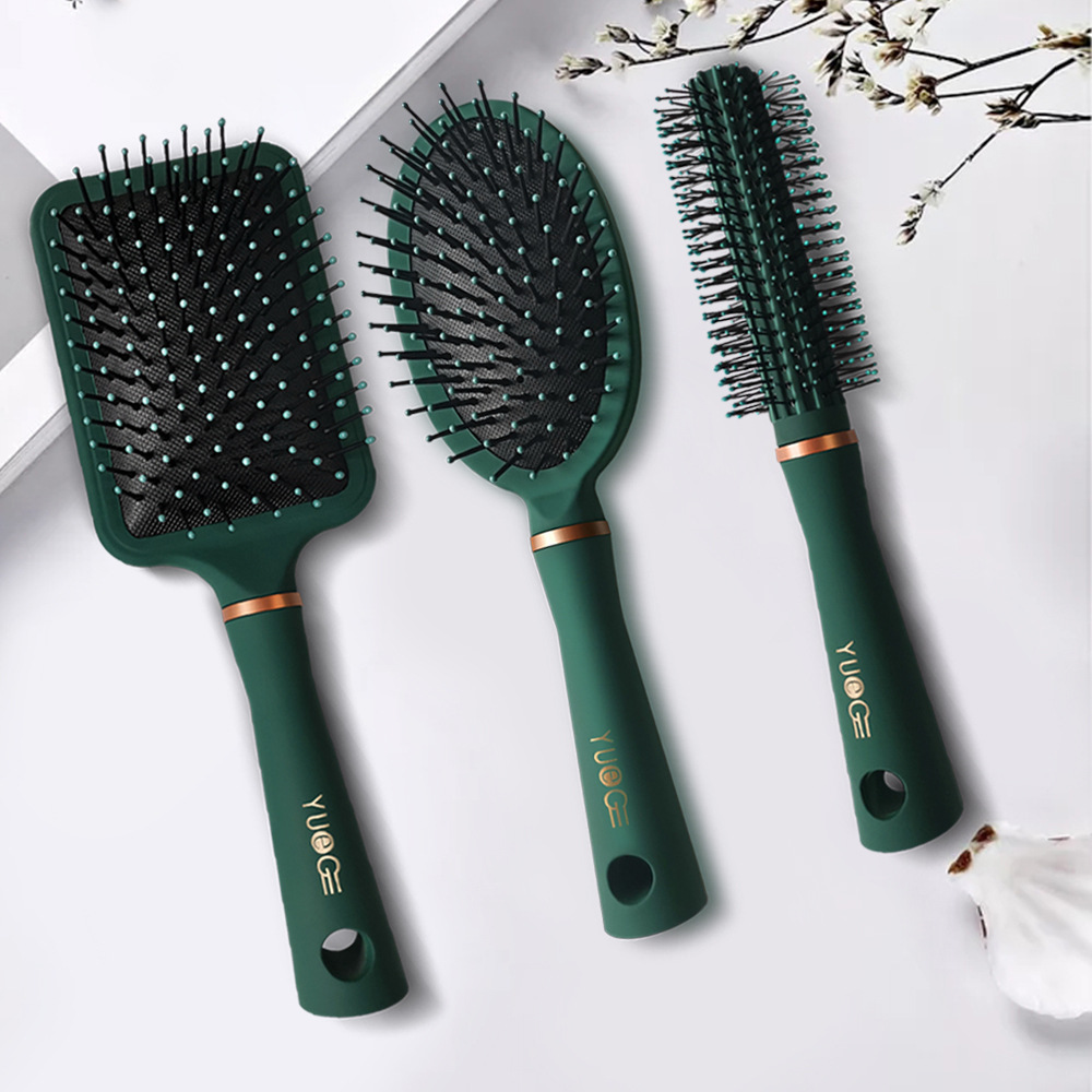 现货墨绿色按摩梳气囊梳子气垫梳女贵妇顺发负离子卷发白领女详情3