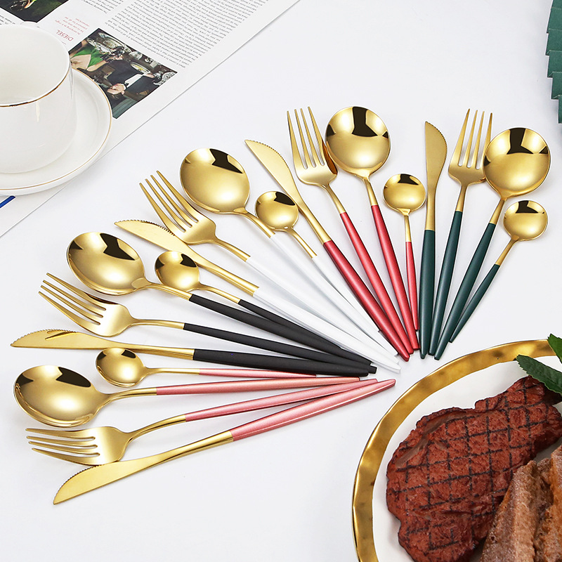 卡通不锈钢餐具勺子叉子创意陶瓷柄可爱儿童勺叉网红ins家用汤勺详情16