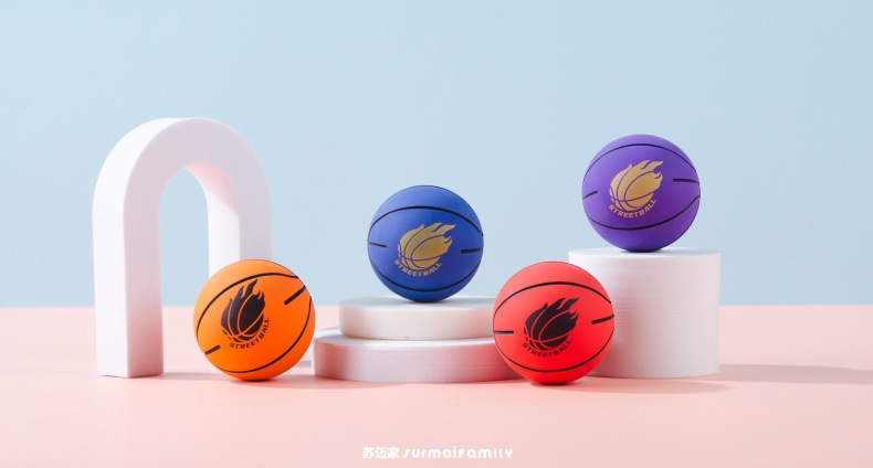 苏迈家卡通迷你篮球高弹性橡胶空心弹力球解压投篮壁球儿童玩具球详情20
